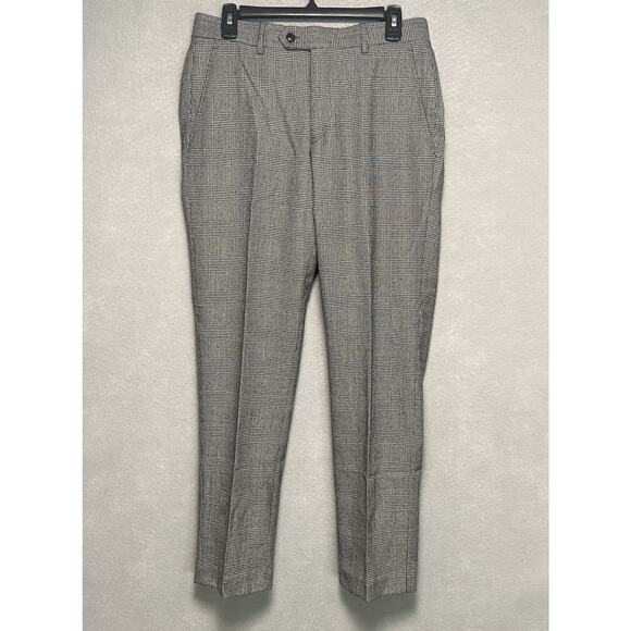 Bar III Men's 30x30 Suit Pants Slim Fit Stretch Black/White Plaid NEW - Picture 2 of 11